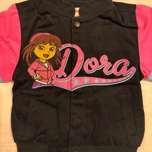 JH Design Nostalgic Dora the Explorer & Friends Girls Bomber Jacket sz 2T